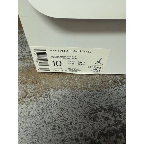 Women's Jordan 1 Low SE Homage Split Gym Red Cement Grey Size 10- DR0502-600 - Picture 10 of 10